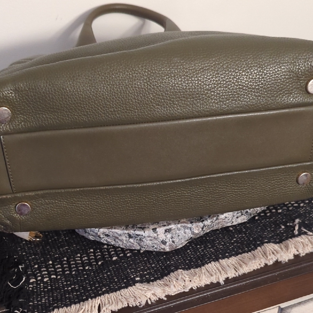 Michael Kors Olive Leather Satchel - Picture 6 of 8